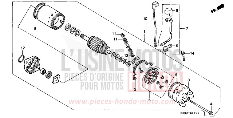 MOTEUR DE DEMARRAGE de Africa Twin SHASTA WHITE (NH138H) 1989